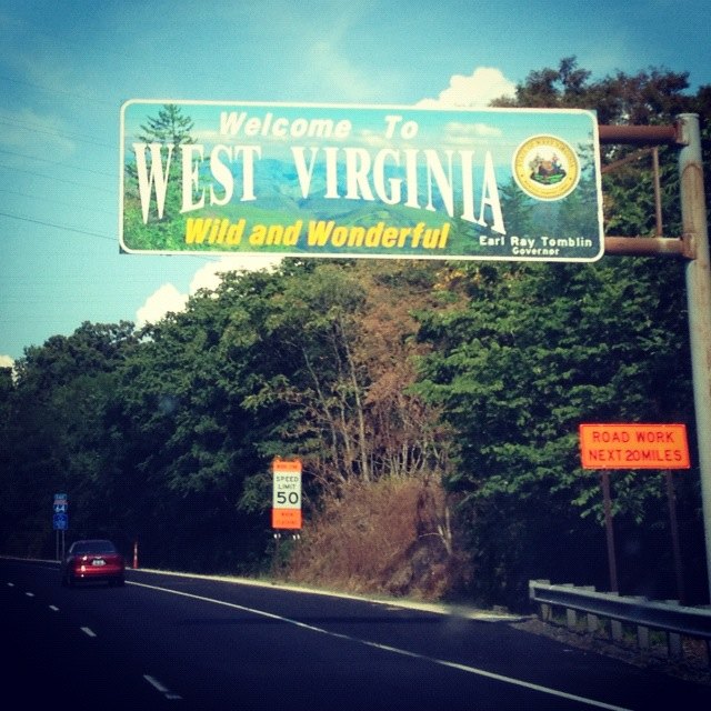 Welcome to West Virginia road sign
